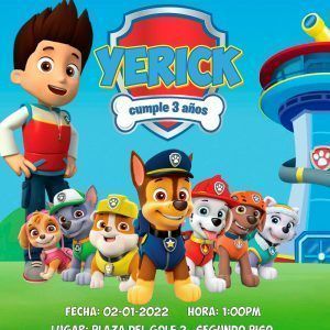 INVITACIÓN DE CUMPLEAÑOS DE PATROL PAW